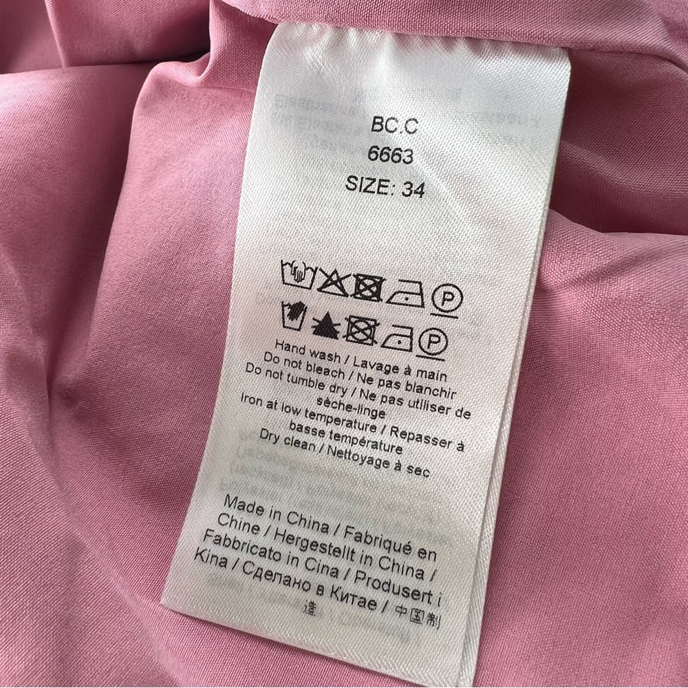 GANNI Pink Floral Jacquard Tonal Long Sleeve Romantic Barbiecore Mini Dress NWT - Picture 14 of 15